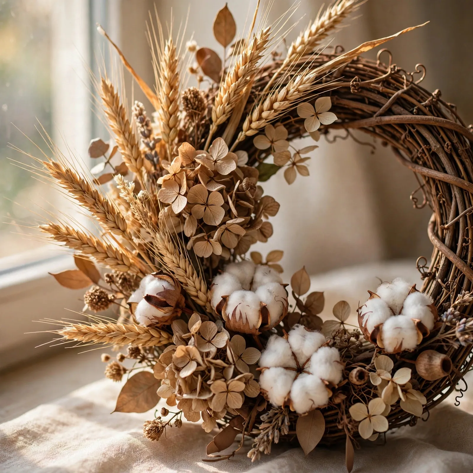 20 Cozy Fall Wreath Ideas for Your Front Door 2 Close-up of dried floral fall wreath